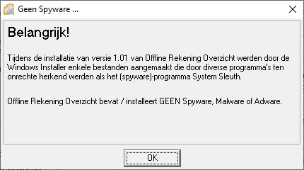 Geen Spyware ...